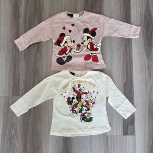 2 Pack Mickey Mouse and Friends Disney Long sleeve Top NWT.